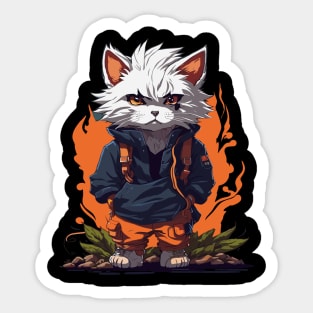 cat on fire Sticker